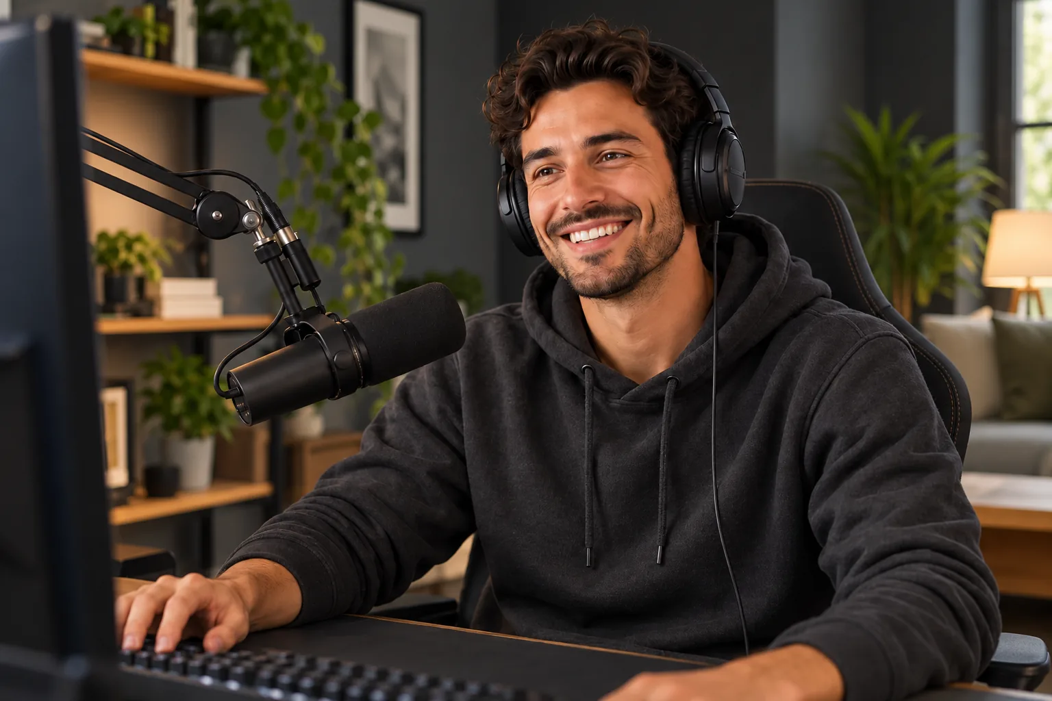Mitch streaming from his desk setup